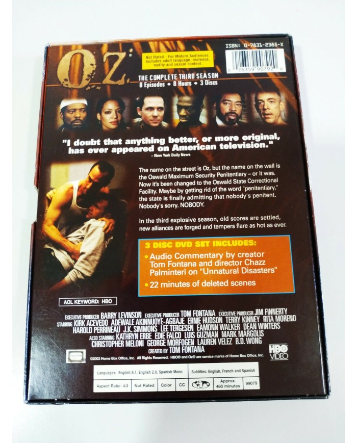 Oz Tercera Temporada 3 Completa - 3 x DVD Espa?ol Ingles Region 1 - 3T