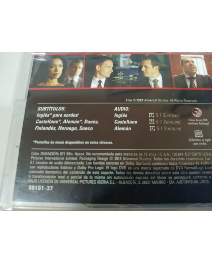 Suits Tercera Temporada 3 Completa - 4 x DVD Espa?ol Ingles - 3T