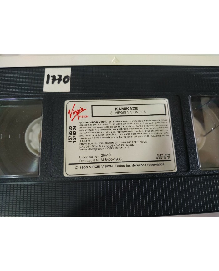 Kamikaze  Richard Bohringer Grousset Luc Besson - VHS Cinta Tape Espa?ol - 3T