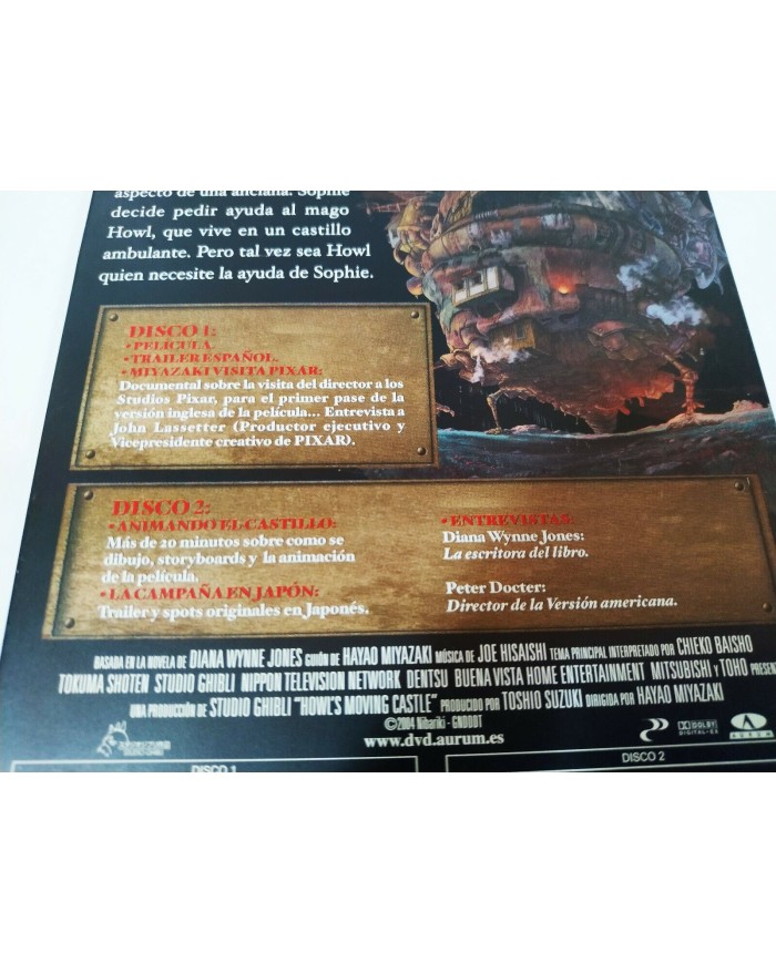 El Castillo Ambulante Hayao Miyazaki Studio Ghibli - 2 x DVD Steelbook - 3T