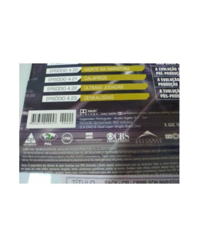 CSI Las Vegas Fourth Season Episodes 4.13-4.23 - 3 x DVD Ingles Portugues - 2T