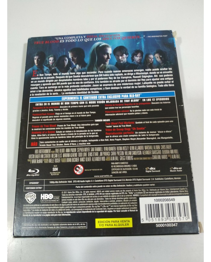 True Blood Temporada Tercera 3 Completa - 5 x Blu-Ray Espa?ol Ingles - 3T