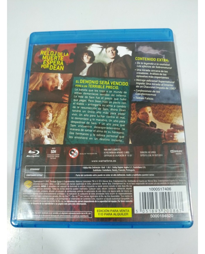 Sobrenatural Tercera Temporada 3 Completa - 3 x Blu-Ray Espa?ol Ingles - 3T