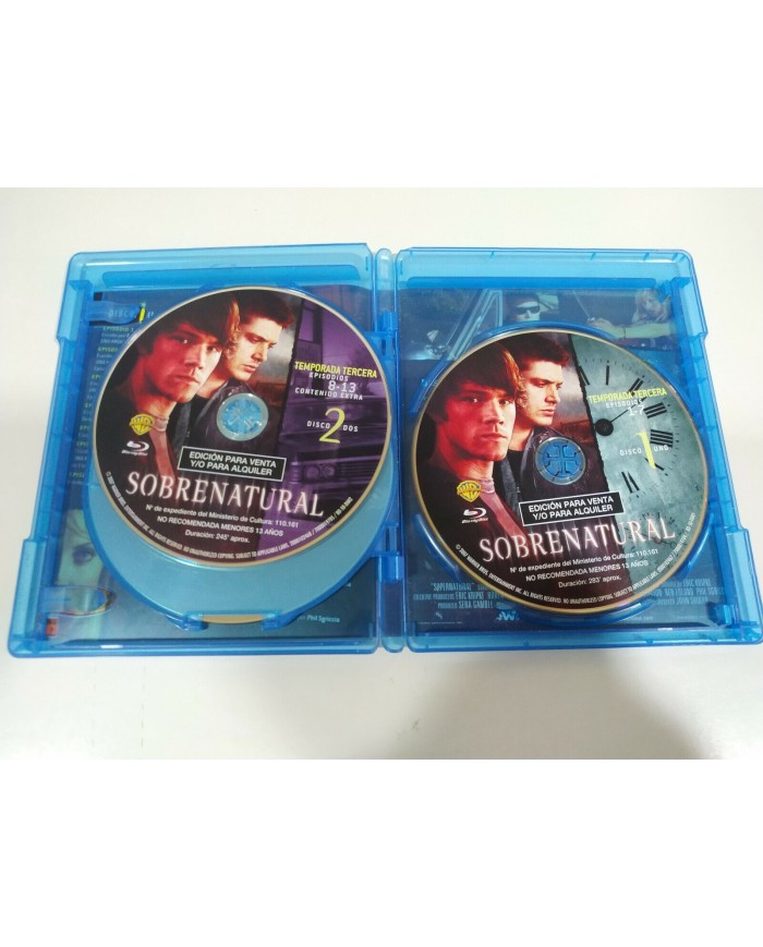 Sobrenatural Tercera Temporada 3 Completa - 3 x Blu-Ray Espa?ol Ingles - 3T