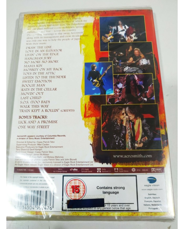Aerosmith Rock For the Rising Sun Concert Film Event DVD + Bonus Region Al - 3T