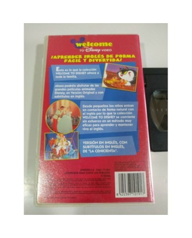 Cenicienta Walt Disney - VHS Cinta Tape Ingles con Subtitulos en Ingles - 3T