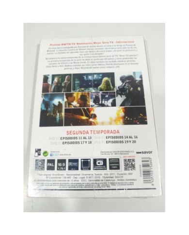 Bron El Puente Broen Segunda Temporada 2 Completa DVD Espa?ol Danes Nueva - 3T
