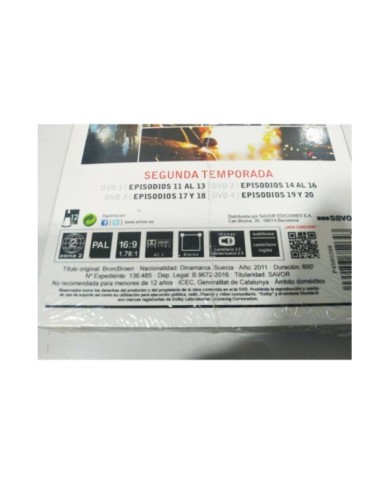 Bron El Puente Broen Segunda Temporada 2 Completa DVD Espa?ol Danes Nueva - 3T