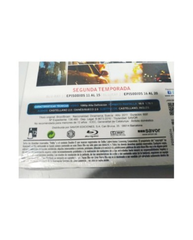 Bron El Puente Broen Segunda Temporada 2 Completa Blu-Ray Espa?ol Danes Nueva 3T