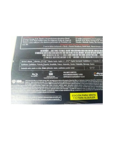 Juego de Tronos Segunda Temporada 2 Completa - 5 x Blu-Ray Espa?ol Ingles - 3T