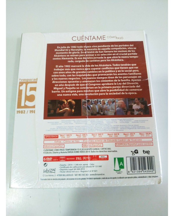 Cuentame Como Paso Temporada 15 Completa - 6 x DVD Nueva - 3T