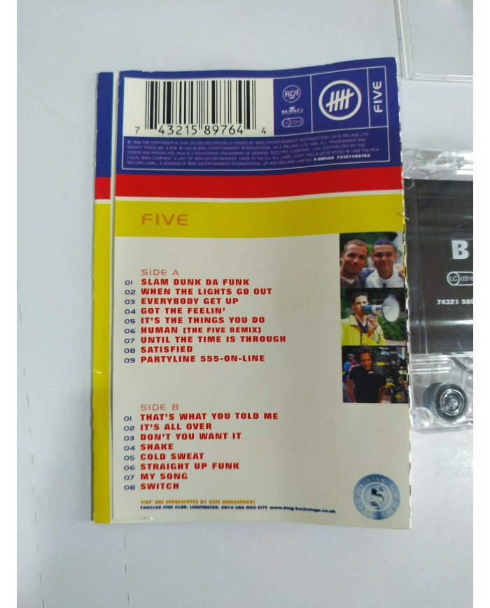 Five 5 RCA Firmado a mano por los miembros del grupo - Cinta Tape Cassette - 3T