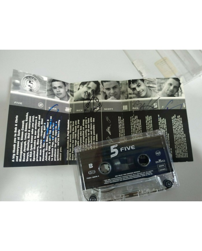Five 5 RCA Firmado a mano por los miembros del grupo - Cinta Tape Cassette - 3T