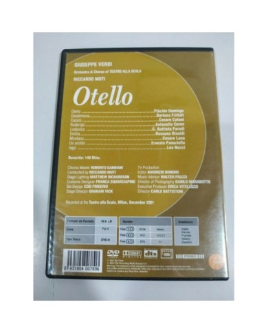 Otello Verdi Placido Domingo Alla Scala - DVD Region AlSubtitulosEspa?ol Ingles
