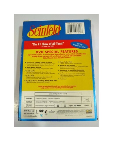Seinfeld Tercera Temporada 3 Completa - 4 x DVD Espa?ol Ingles Frances - 3T