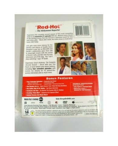 Grey?s Anatomy Complete Second Season Uncut - 6 x DVD Ingles Region 1 - 3T