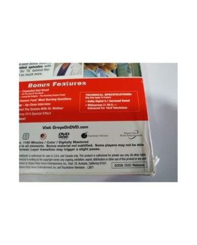 Grey?s Anatomy Complete Second Season Uncut - 6 x DVD Ingles Region 1 - 3T