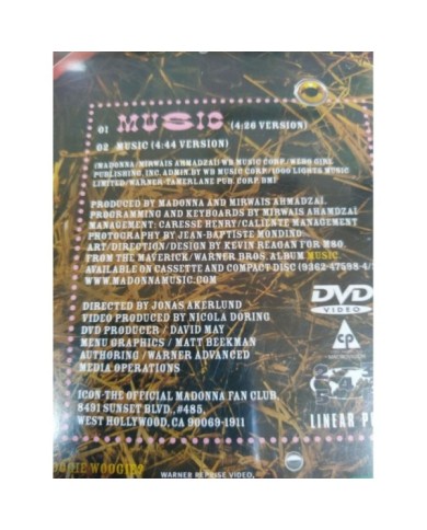 Madonna Music DVD Single 2 Tracks - DVD Ingles Region All - 3T