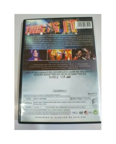 Michael Jackson This is It - DVD Ingles Espa?ol Region 2 - 3T
