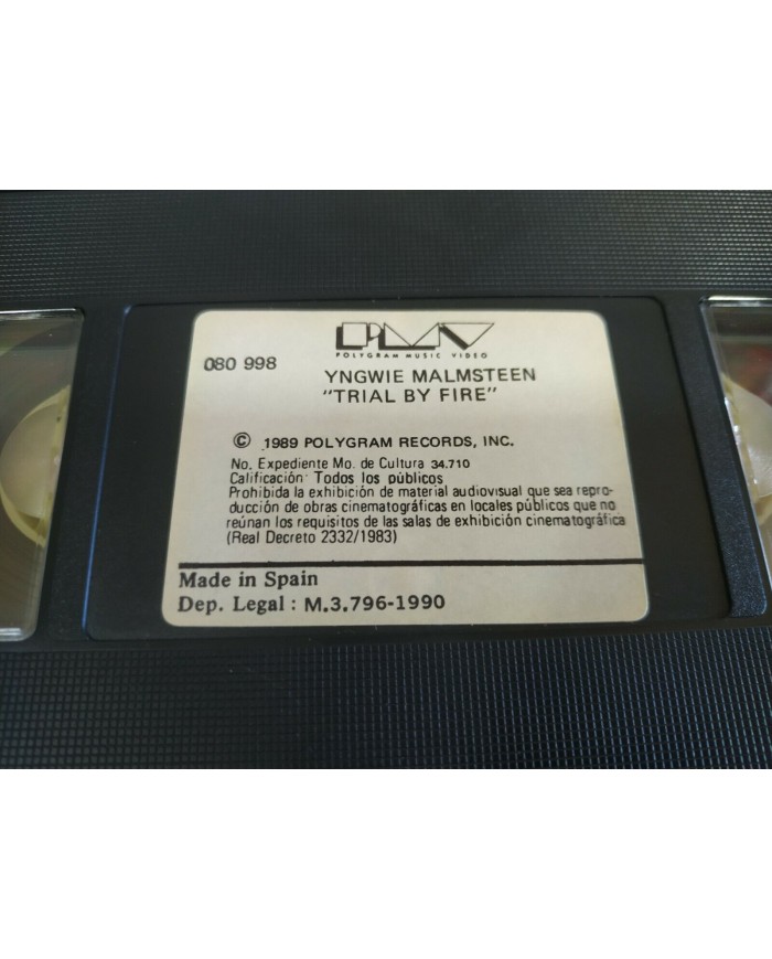 Yngwie J Maslmsteen Trial By Fire Live in Leningrad 1989 - VHS Cinta Tape - 4T