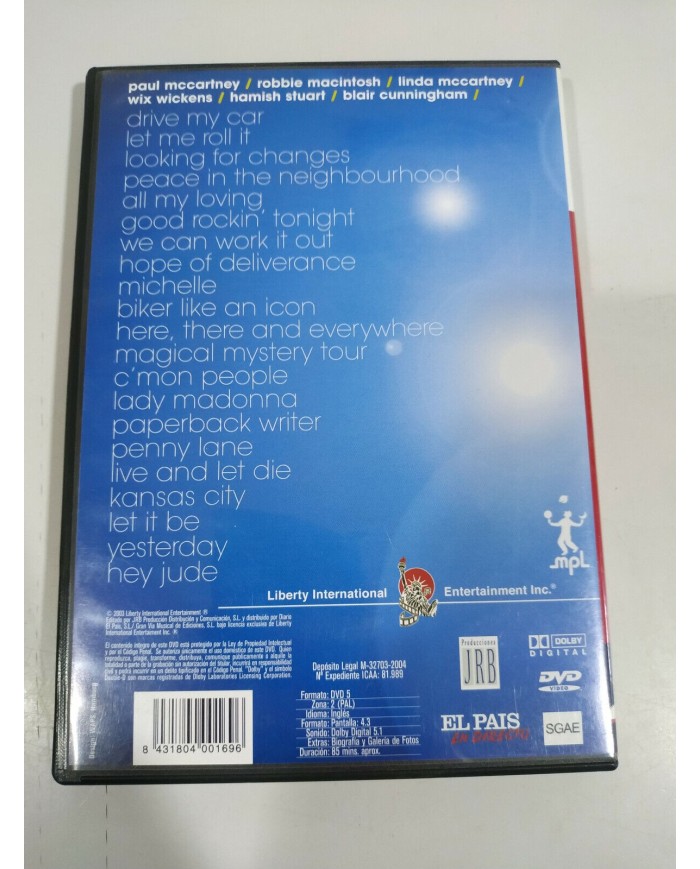 Paul McCartney Is Live In Concert - DVD Region 2 - 3T