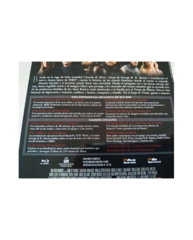 Juego de Tronos Primera Temporada Completa Blu-Ray Espa?ol Ingles region B - 3T