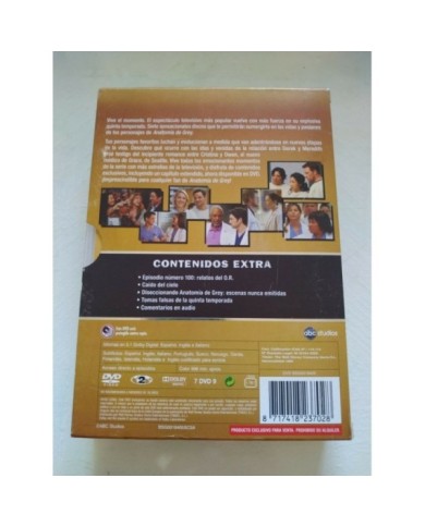 Anatomia de Grey Quinta Temporada Completa 7 x DVD Ingles Espa?ol Region 2 - 3T
