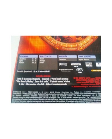 Stargate Sg 1 Temporada 1 Richard Dean - DVD Espa?ol Ingles Region 2 - 3T