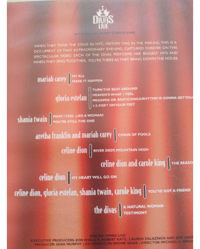 Divas Live Celine Dion Mariah Carey Shania Twain Aretha - VHS Cinta Tape - 4T