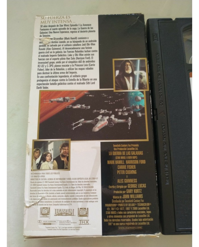 Star Wars La Guerra de las Galaxias Harrison Ford VHS Cinta Tape Espa?ol - 3T