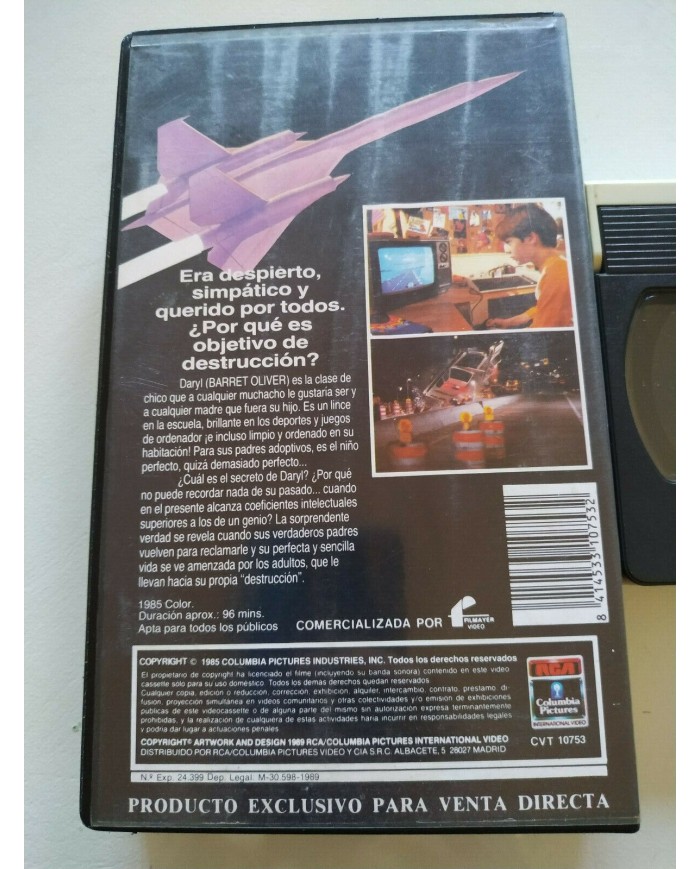 D.A.R.Y.L. DARYL Simon Wincer 1989 - VHS Cinta Tape Espa?ol - 3T