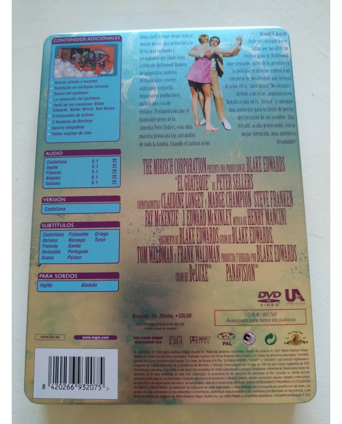 El Guateque Peter Sellers Blake Edwards Steelbook 2 x DVD Espa?ol English - 3T
