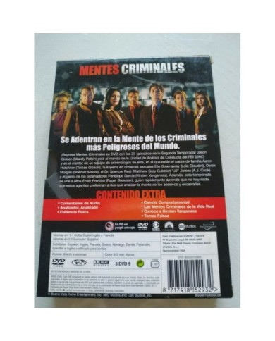 Mentes Criminales Segunda Temporada 2 Completa - 6 x DVD Espa?ol Ingles - 3T