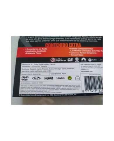 Mentes Criminales Segunda Temporada 2 Completa - 6 x DVD Espa?ol Ingles - 3T