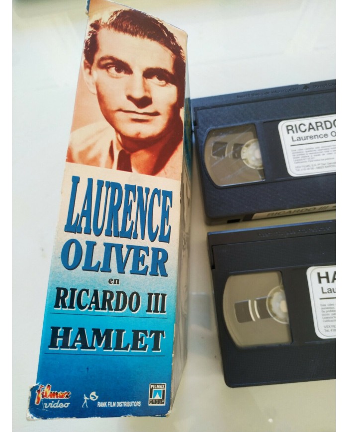 Laurence Olivier Hamlet + Ricardo III Shakespeare - 2 x VHS Espa?ol - 3T