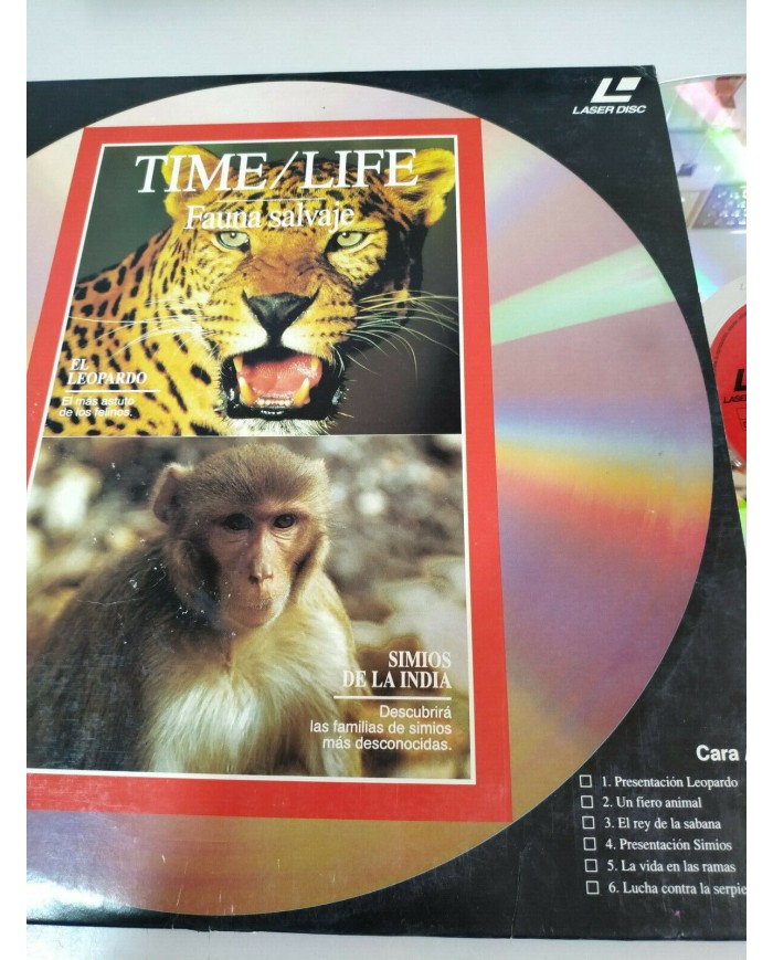 Time life El Leopardo - Simios de la India Leon Avestruz - LASERDISC LD - 2T