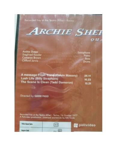 Archie Shepp Quartet Live Teatro Alfieri Torino Jazz - DVD Region All Nuevo 2T