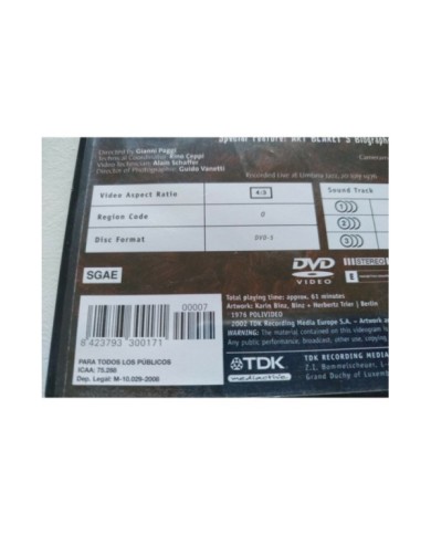 Art Blakey?s Jazz Messengers Club TDK Jazz - DVD Region All 2T