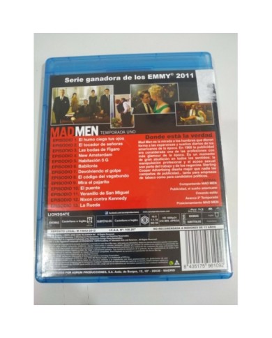 Mad Men Primera Temporada 1 Completa - Blu-Ray Espa?ol Ingles Region B - 3T
