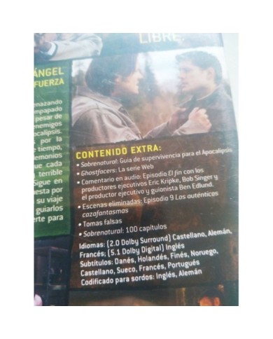 Sobrenatural Quinta Temporada 5 Completa - DVD Espa?ol Ingles Region 2 - 3T