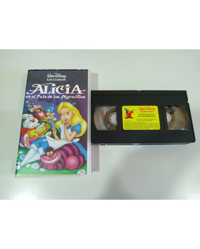 ALICIA EN EL PAIS DE LAS MARAVILLAS WALT DISNEY - VHS CINTA TAPE CASTELLANO 3T