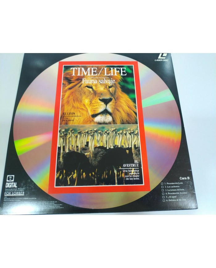 Time life El Leopardo - Simios de la India Leon Avestruz - LASERDISC LD - 2T
