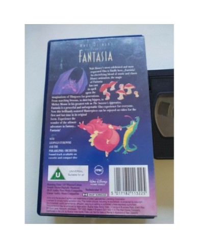 Fantasia Walt Disney Masterpiece UK Edition - VHS Cinta Tape - 3T