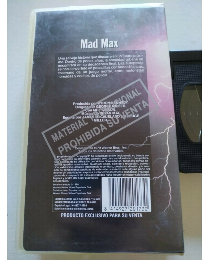 Mad Max Mel Gibson Bryan May Promo - VHS Cinta Tape Espa?ol - 3T