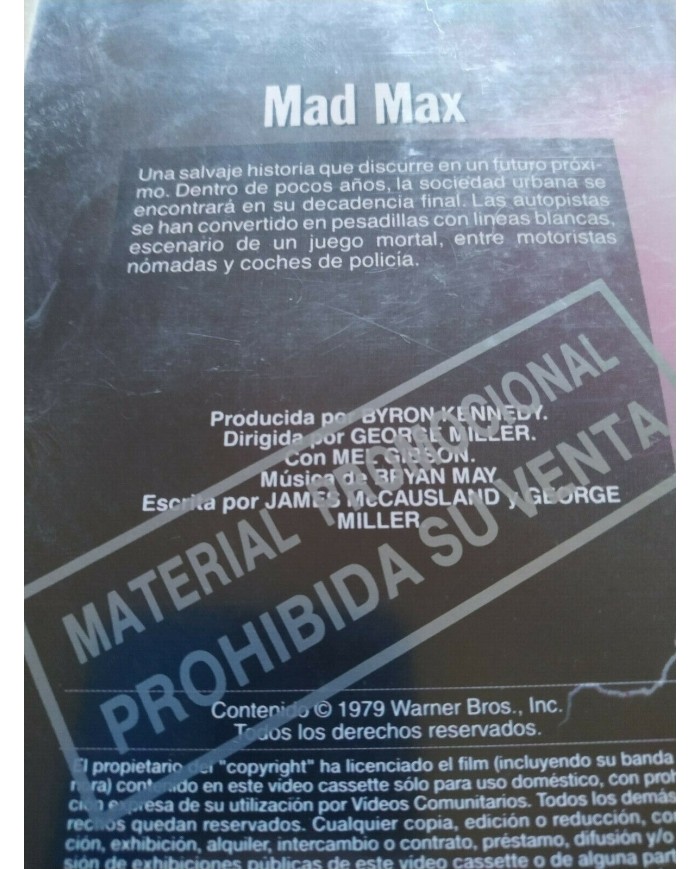 Mad Max Mel Gibson Bryan May Promo - VHS Cinta Tape Espa?ol - 3T