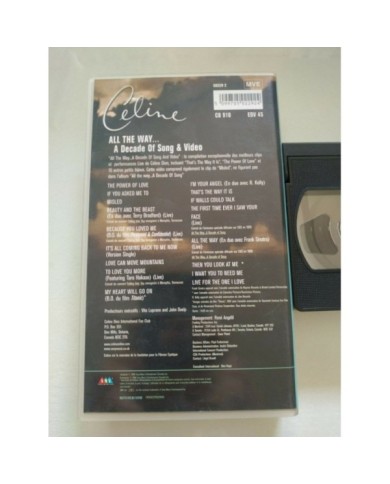 Celine Dion All The Way A Decade Of Song & Video - VHS Cinta Tape V.O. - 4T