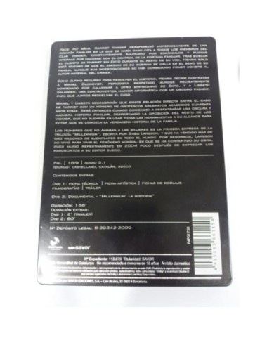 MILLENNIUM 1 LOS HOMBRES QUE NO AMABAN MUJERES 2X DVD STEELBOOK STIEG LARSSON AM MILLENNIUM 1 LOS HOMBRES QUE NO AMABAN MUJERES 2X DVD STEELBOOK STIEG LARSSON AM