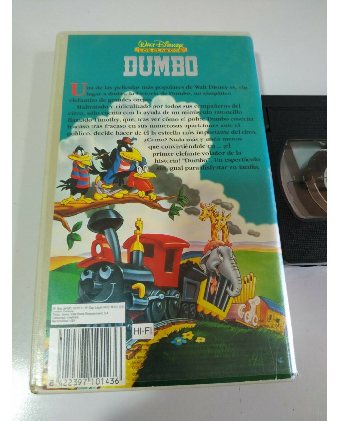 DUMBO VHS CINTA TAPE LOS CLASICOS DE WALT DISNEY ESPA?A CASTELLANO - 4T