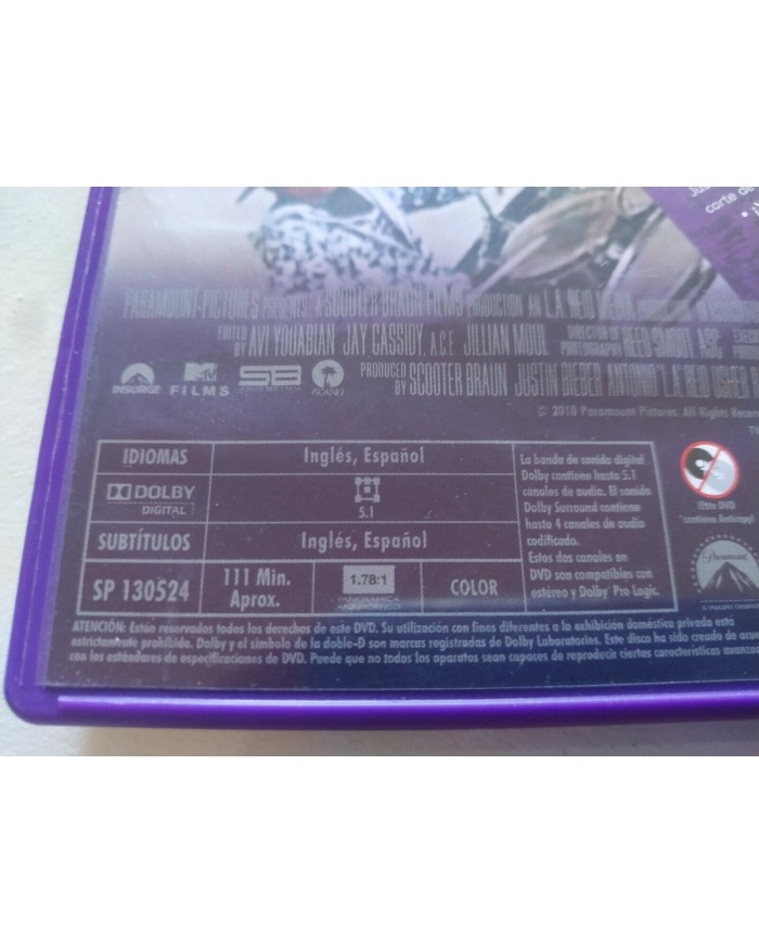 Justin Bieber Never Say Never Director?s Fan Cut - DVD Espa?ol Ingles Am