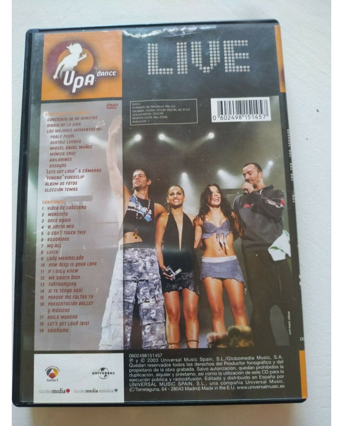 Un Paso Adelante UPA Dance Live Gira 2003 - DVD Am